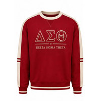 Sudadera Delta Sigma Theta con Cuello Redondo, Color Rojo con Estampado '13' en la Espalda, Unisex, Informal, para Otoño
