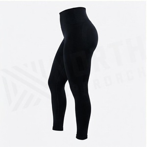 Leggings longs taille haute North Approach, noirs unis, sans coutures, extensibles dans quatre directions, pour le yoga et les vêtements de sport pour femmes - Product Image 3