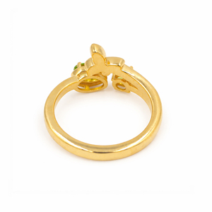 Bague en argent sterling 925 avec motif papillon, pierre verte ovale, plaqué or 1 micron, rhodium, bijoux - Product Image 5