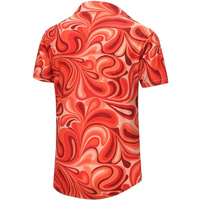 Kemeja Flanel Hawaii Pria Anti Kusut Bernapas Lengan Pendek Motif Bunga Tropis Pantai Kasual Kancing Musim Panas Warna-warni 100%