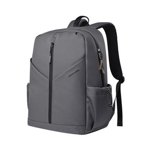 Minimalist Camel <b>Brown</b> Laptop <b>Backpack</b> Water Resistant Urban Commuter Bag with Vertical Front Zipper for Men and Women - Product Image 3