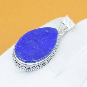 Colgante de lapislázuli, plata de ley 925, collar bohemio, joyería hecha a mano para mujer, venta al por mayor - Product Image 2