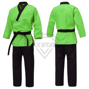 Uniforme de Taekwondo Directo de Fábrica, Cuello Blanco y Negro, Dobok, Proveedor OEM con Logotipo Personalizado para Clubes y Marcas de Artes Marciales 2026 - Product Image 1