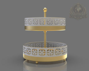 Soporte y Bandeja de Servicio de Lujo de 2 Niveles de Acero Inoxidable Ecológico para Exhibición de Café y Postres - Product Image 1