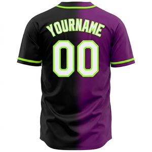 Maillots de baseball OEM pour hommes, chemises boutonnées à manches courtes, uniformes de sport hip-hop, maillots de baseball personnalisés vierges en gros - Product Image 3