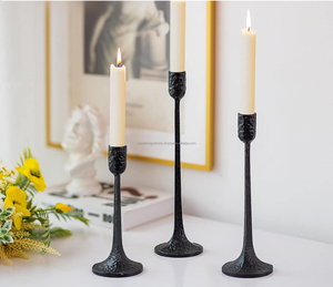 Elegant Set 3 Tall Metal Iron Taper Candle Holders Home Decoration Luxury Dining Table Centerpiece for Weddings Christmas - Product Image 6