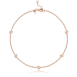 Pave Diamond <b>Disc</b> Anklet, 14K <b>Gold</b> Dainty Anklet Bracelet, Lab Diamond Anklet, Minimalist Layering Anklet, Everyday Jewelry Gift - Product Image 3