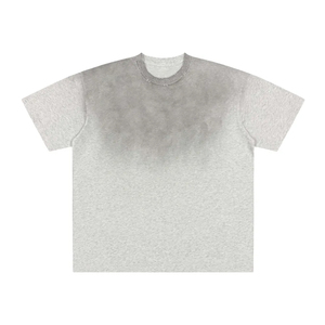 T-shirts décontractés à manches courtes pour hommes, en tissu tricoté 100% coton, délavé à l'acide et effet soleil, personnalisables par pulvérisation, pour l'industrie artistique, vente en gros - Product Image 1