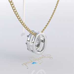 Collier pendentif en moissanite à taille octogonale géométrique, style géorgien, en or massif 14 carats plaqué rhodium, pour événements chrétiens - Product Image 6