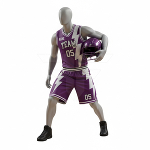 Tenue de basketball pour homme au design unique, manches courtes, respirante, antibactérienne, séchage rapide, vêtements de sport de haute qualité - Product Image 3