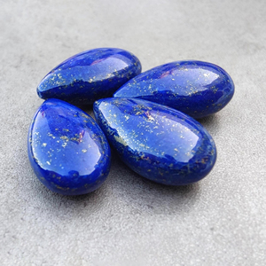Lapis-lazuli naturel AAA+ en forme de poire, cabochon, pierre précieuse calibrée, pour la fabrication de bijoux, toutes tailles disponibles - Product Image 2