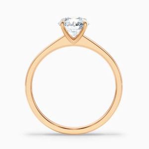 Cut Moissanite Wedding Engagement <b>Ring</b> 925 Sterling <b>Silver</b> Rhodium Plated Dainty <b>Solitaire</b> Promise <b>Ring</b> Elegant Jewelry - Product Image 2