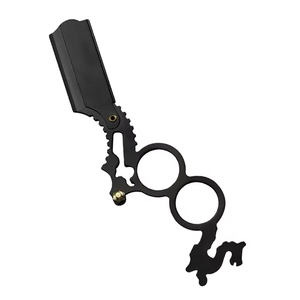 Soporte para Dedos para Navaja de Barbero, Navaja de Afeitar Profesional de Acero Inoxidable, Herramienta de Peluquería para el Cuidado de la Barba - Product Image 1