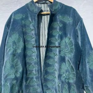 Indian Handmade Suzani Cotton Jacket Hand Embroidered Short Jacket Unisex Coat Handmade Suzani Short Jacket - Product Image 2