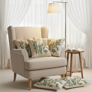 SOGA 6-Piece Pillowcase Set Botanical <b>Garden</b> & Meadow Motif 45cm <b>Cushion</b> <b>Covers</b> & 30x50cm Pillowcases Decorative & Throw Pillows - Product Image 1