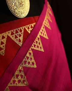 Nouveau Sari indien traditionnel en soie brute imprimé Patola multicolore et tendance pour femmes, idéal pour les fêtes, à prix de gros - Product Image 3