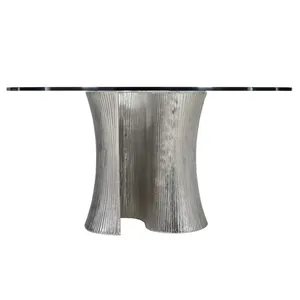 Mesa de Centro de Metal de Diseño de Lujo con Estructura Artística de Acero Inoxidable, Mesa de Centro de Metal Portátil de Diseño Premium - Product Image 4