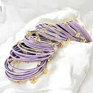Purple Silver Plated Pearl Kashmiri Jhumki Churiyan <b>Bangles</b> <b>Set</b> Bridal Wedding Party Wear Premium Wholesale Price - Product Image 4