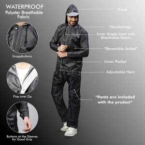 Rain Suit Heavy Duty Waterproof Rain Suit Hooded Outdoor Protection Wear OEM Wholesale Supply - Product Image 6