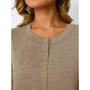 2025 2025 blusas básicas de moda para mujer verano elegante Casual Flowy Tops con manga corta Henley camisas holgadas - Product Image 6