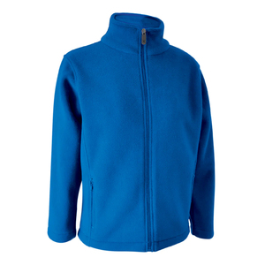 Unisex <b>Navy</b> Blue <b>Fleece</b> Zip-Up Jacket Regular Fit Stand Collar Windproof Casual Winter Wear - Product Image 4