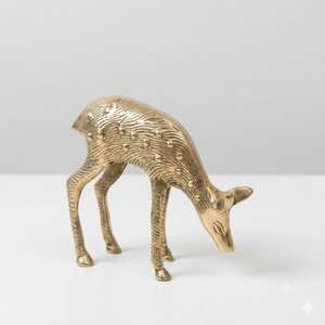 Juego de 2 Figuras de Ciervo Hechas a Mano en Latón, Esculturas de Animales Tradicionales para Decoración de Mesa de Habitación Infantil - Product Image 2