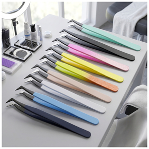 Pince à cils de qualité supérieure à pointe fine, outil d'application pour extensions de cils, maquillage et soins de beauté - Product Image 6