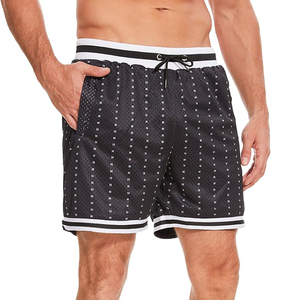 Shorts de basketball en mesh double couche pour hommes, imprimé léopard intégral, coupe 5 pouces, sublimation personnalisée, style hip-hop streetwear - Product Image 1