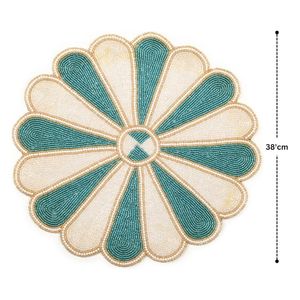Home Hotel Tableware Beaded Thin Table Mat Vintage Design 100% Handmade Customizable <b>Placemat</b> Wedding Banquet Eco-Friendly - Product Image 5