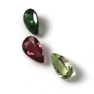 Ensemble de 3 pierres précieuses de tourmaline naturelle multicolore du Mozambique de 4,60 carats, coupes poire assorties, 6x10 mm, calibrées - Product Image 4