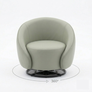 Swivel Extendable Chaise Lounge <b>Sofa</b> Chair PU Leather Upholstery Solid <b>Wood</b> <b>Frame</b> Eco-Friendly Modern Design for Living - Product Image 6