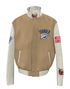 Oklahoma City <b>Thunder</b> Wool & Leather Varsity <b>Jacket</b> - Product Image 1