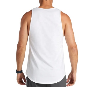 New 2026 Logo Cotton Knitted Breathable Workout Fitness Tank <b>Top</b> Lightweight Soft Gym <b>White</b> Plain Blank Men's Running Casual - Product Image 4