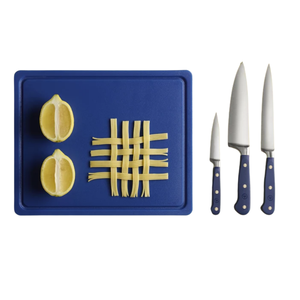 มีดอเนกประสงค์สแตนเลสสตีลพร้อมด้ามจับสีน้ำเงินกรมท่าแบบสามหมุด สำหรับการหั่น สับ ตัดในครัวอย่างแม่นยำ - Product Image 6