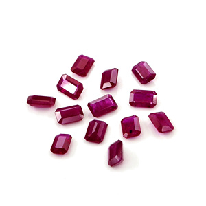 Rubis naturels non traités du Mozambique, octogones calibrés 3x5mm, pierres précieuses de rubis naturelles facettées pour la fabrication de bijoux, prêtes à l'emploi - Product Image 1