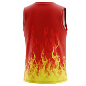 Uniforme de Voleibol Rojo Sólido sin Mangas, Transpirable, Sublimado, de Secado Rápido, para Entrenamiento en Equipo - Product Image 3