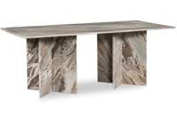 Table de salle à manger de luxe en marbre véritable de Toronto Sawar, plateau carré artisanal, avec pieds en marbre massif à design nouveau et élégant.