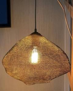 Lámpara Colgante de Hierro Negra en Forma de Tambor, Bombilla LED E27 2700K Blanco Cálido, Tamaño Grande para Techo de Sala de Estar - Product Image 1