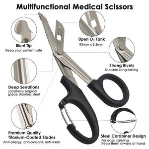 Tijeras para Traumatismos, Tijeras Médicas y de Emergencias, Tijeras Grandes de Primeros Auxilios para Enfermeras, Tijeras para Vendajes, ANAAIF ENTERPRISES - Product Image 5