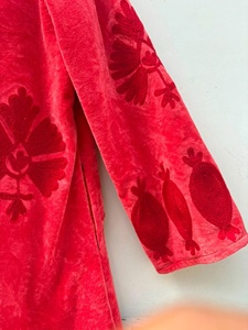Unisex Elegant Velvet Overcoat <b>Vintage</b> <b>Kimono</b> Jacket Hand Embroidered Floral Pattern Breathable Lightweight Winter Wear Festival - Product Image 3
