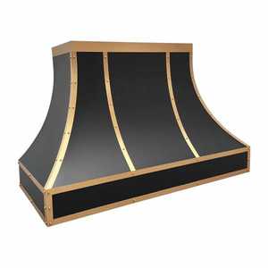 Hotte murale noire à bordure dorée, en acier inoxydable, avec filtre à déflecteur, électrique, pour usage domestique – Meilleures ventes - Product Image 4