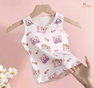 Débardeurs pour filles personnalisés avec logo, design de dessin animé, 100% coton, écologiques, décontractés et simples - Product Image 1
