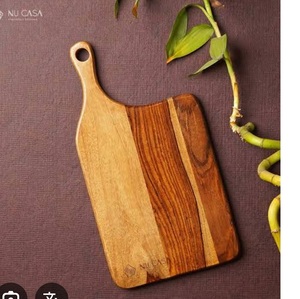 Planche à fromage en bois d'acacia écologique, ensemble de planches à découper et à servir rectangulaires avec poignée latérale, passe au lave-vaisselle, pour une utilisation en cuisine - Product Image 1