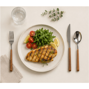 Ensemble de couverts modernes en acier inoxydable avec manche en bois naturel pour hôtels, restaurants et usage domestique – Vente en gros - Product Image 2