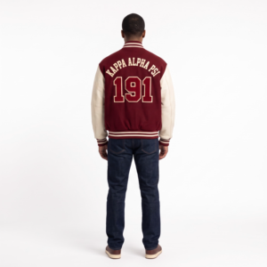 Wholesale Custom Varsity Jacket <b>Mens</b> Heavyweight Wool and Genuine Leather Letterman Coat Drop Shoulder Streetwear Bomber - Product Image 2