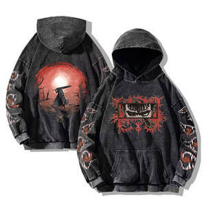 Sudadera con Capucha Oversize para Hombre, Estilo Único, Última Llegada, Otoño, Poliéster/Algodón, Felpa, Color Negro, Lavado Ácido, Casual, Bordada - Product Image 6