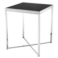 Table basse en acier inoxydable avec plateau en verre, meubles de salon de luxe, design européen moderne