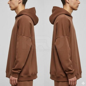 Sweat à capuche oversize en coton 100 % de haute qualité pour homme – Coupe décontractée confortable avec poche et coutures durables - Product Image 5
