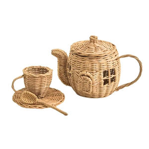 Juguetes de Mimbre Hechos a Mano para Niños, Tetera de Mimbre con Juego de Tazas, Juego de Juguetes de Cocina de Mimbre Natural de Vietnam, Venta al por Mayor - Product Image 3