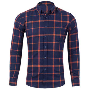 Chemise en flanelle à carreaux pour homme, tendance, manches longues, col boutonné, pour l'automne, à prix raisonnable - Product Image 1